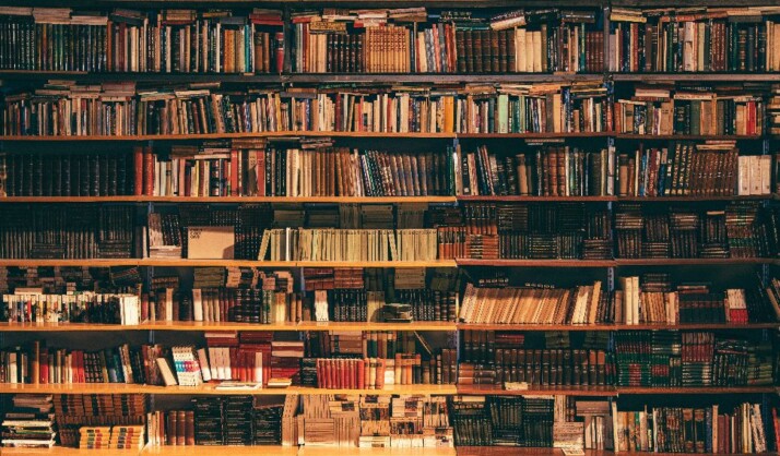 A large book shelf to enjoy and practice reading for literacy development. 