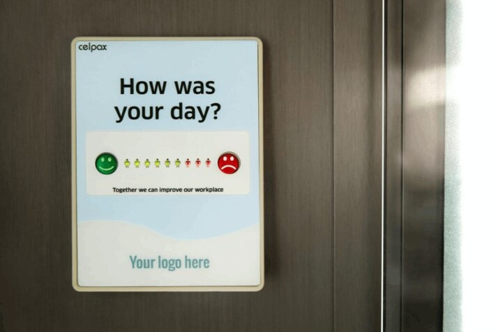 an employee satisfaction survey that is stuck on a wall or door.