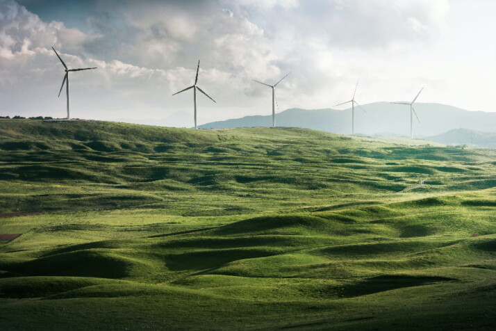 Windmill pictured from afar