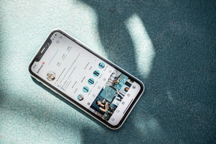 Someone's Instagram profile being displayed on a phone screen.