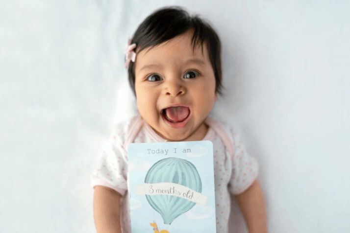 baby with 8 months old card