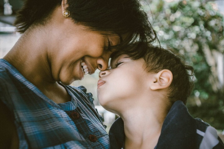 A heart-felt picture of a mother with her son. 