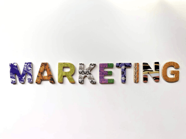 Multicolored marketing freestanding letter