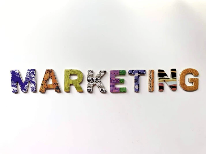 Colorful and patterned letters that spell out the word