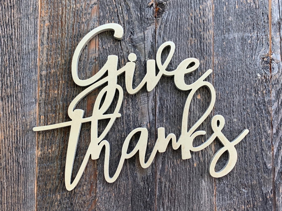 A cursive word sign of the words