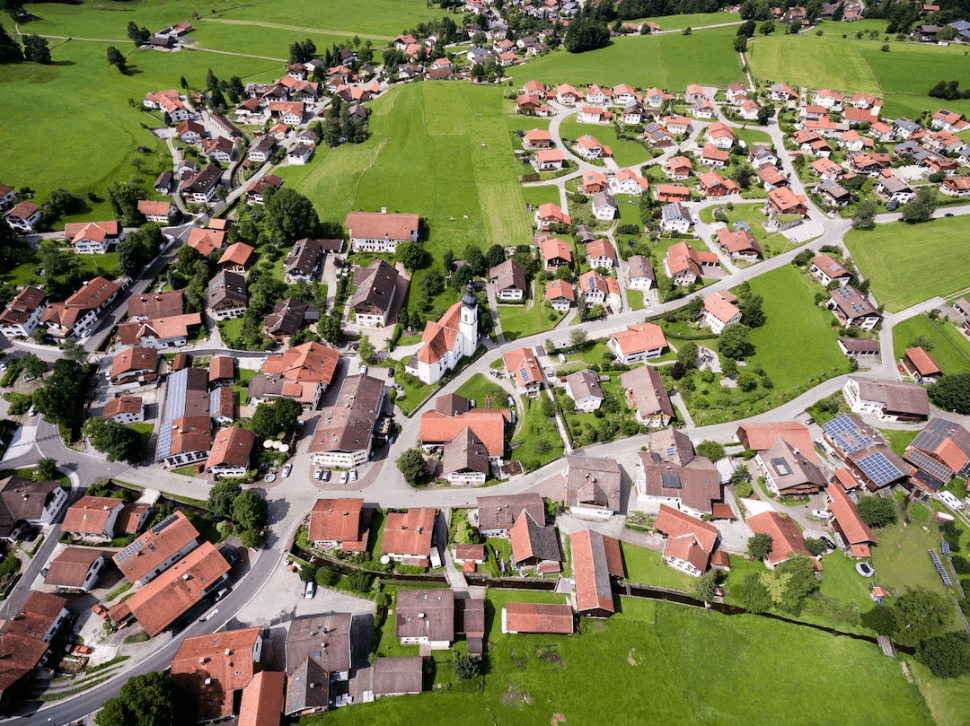 Bird's eyeview of city