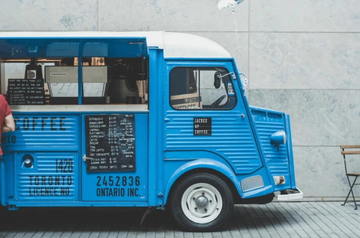 blue food truck