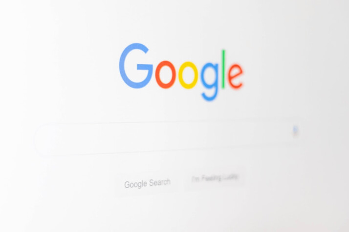 Google search screengrab displaying Google logo and Search box