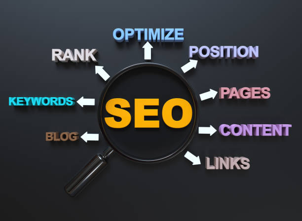 search engine optimization icon picture with other surrounding words