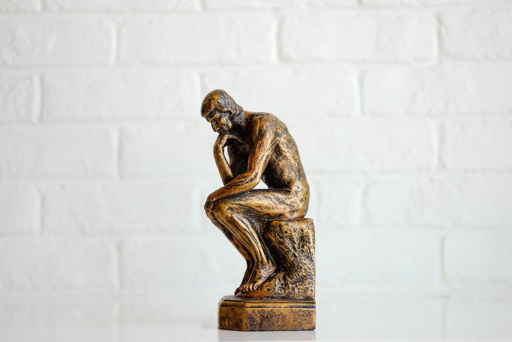 Statue of a thinking man.
