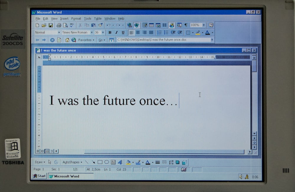 computer screen showing Microsoft Word