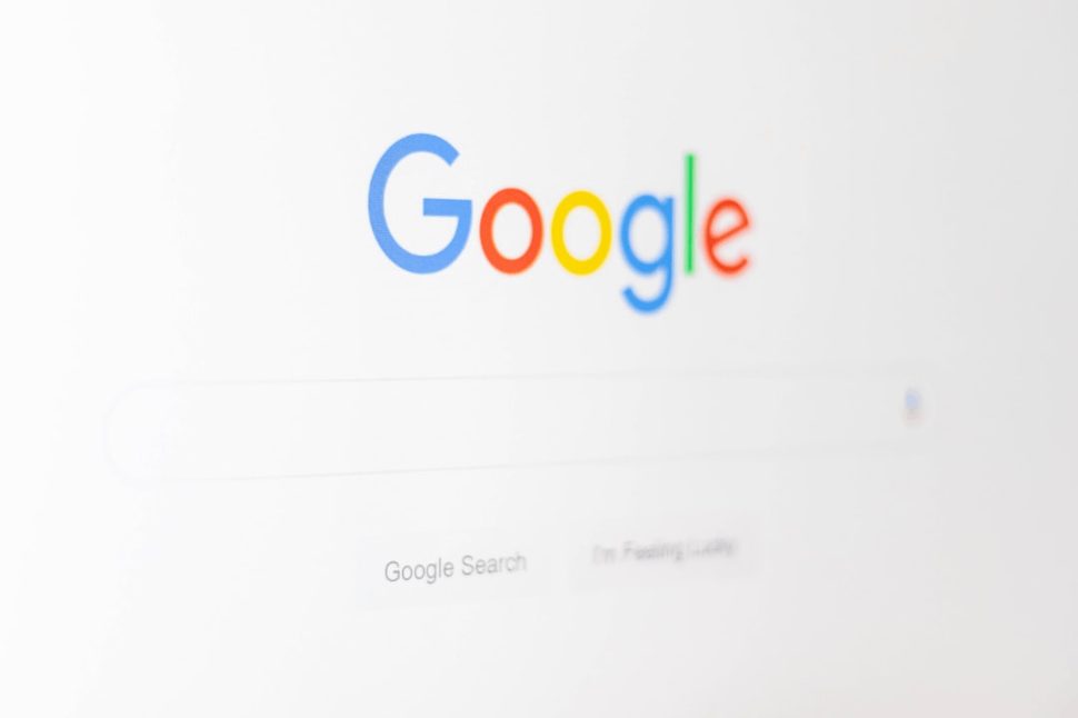 Web browser showing a blank Google search page, waiting for a search query to be typed